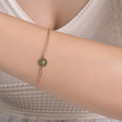   Pırlantalı Kalp Çakrası (Anahata) Bileklik