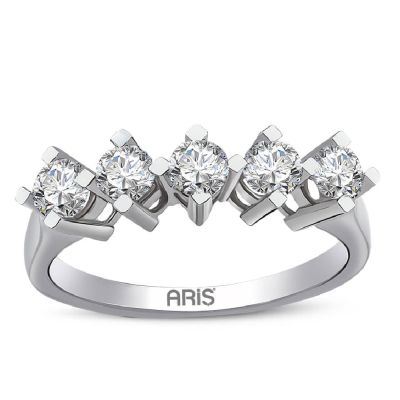  0.60 Karat Pırlanta 5 Taş Alyans