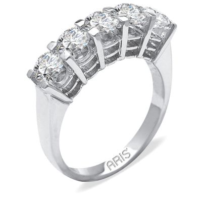  1.50 Ct.Pırlanta D Renk 5 Taş Alyans GIA Sertifikalı