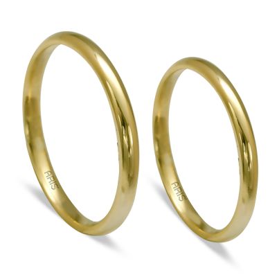 14 Ayar Altın Bombeli Altın Alyans  (2 mm)