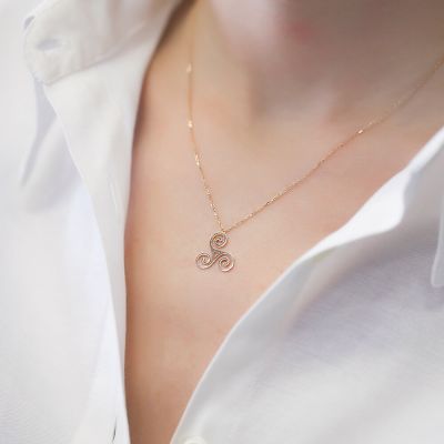  Kelt Sembolleri Dostluk Sembolü (Triskele) Altın Kolye