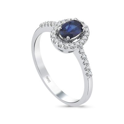  Pırlanta Oval Safir Yüzük