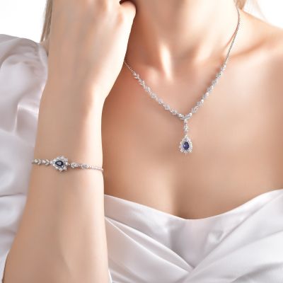  Pırlanta Safir Gerdanlık