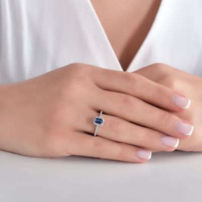  Pırlanta Safir Yüzük