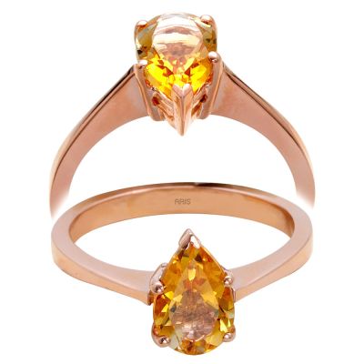 Sitrin-Peridot-Mavi Topaz Taşlı Altın Yüzük