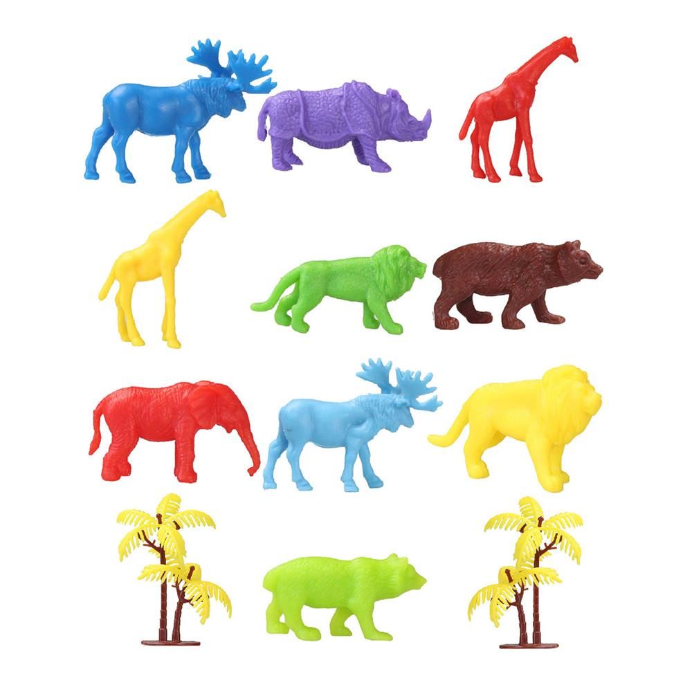 669 Toy Play 12 Parça Renkli Mini Vahşi Hayvanlar Figür Seti 4-6 cm