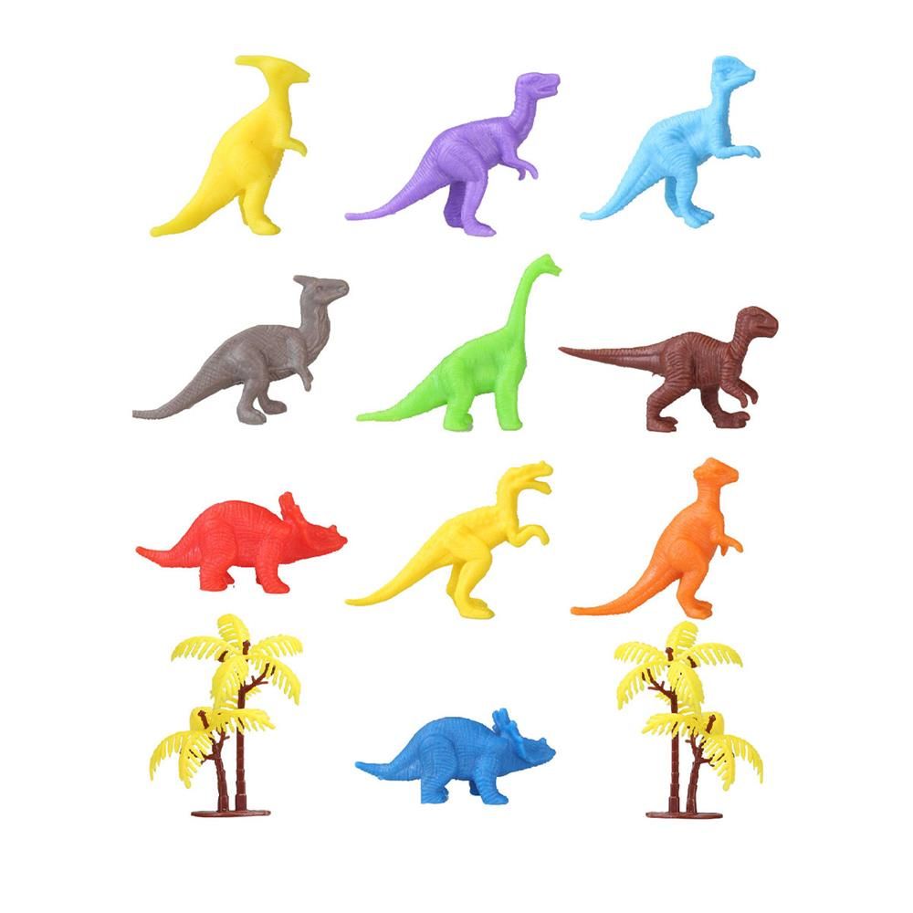  683 Toy Play 12 Parça Renkli Mini Dinozor Figür Seti 4-6 cm