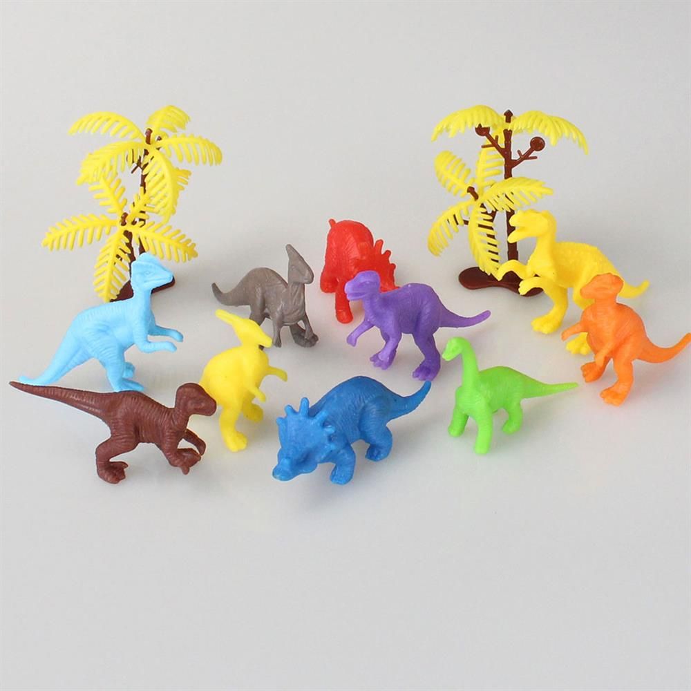  683 Toy Play 12 Parça Renkli Mini Dinozor Figür Seti 4-6 cm