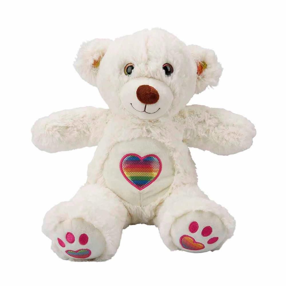  Gökkuşağı Kalpli Peluş Ayı 30 cm 1 Adet