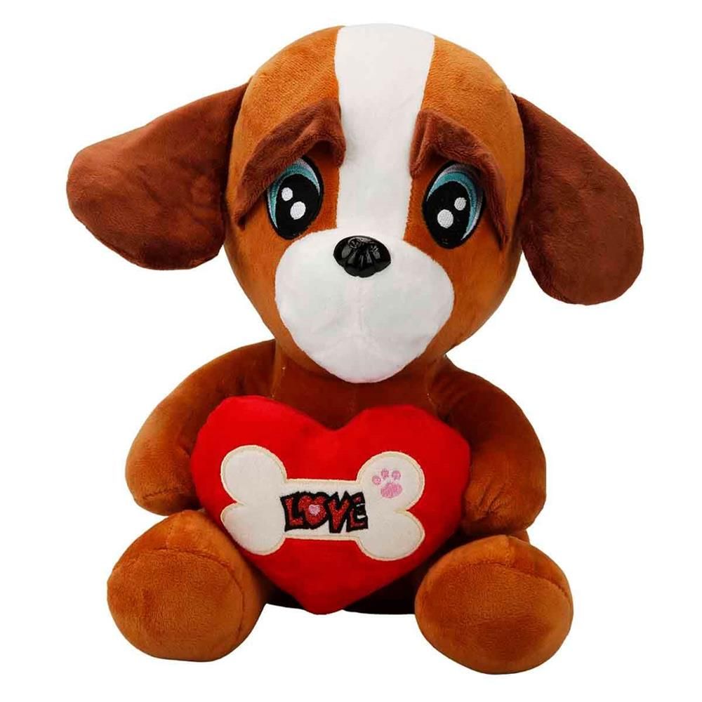 Peluş Kalpli Köpek Oyuncak 30 cm