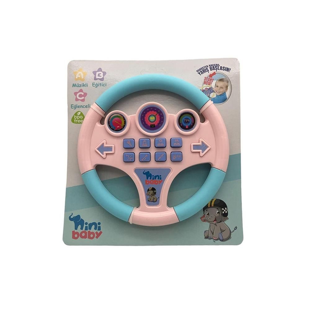  Nini Baby Direksiyon Eğitici Sesli Müzikli 21*21 Cm 8 Tuşlu Oyuncak Direksiyon