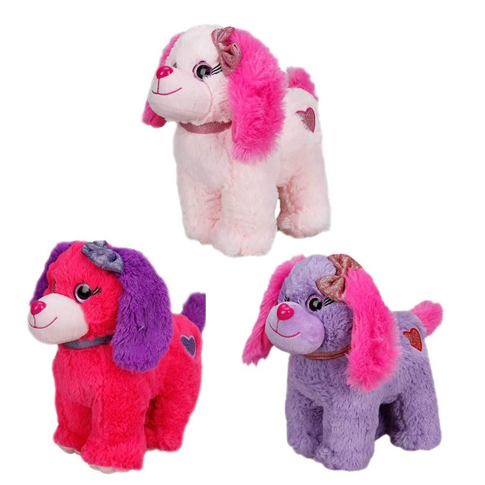Peluş Oturan Renkli Köpek 25 cm 1 Adet