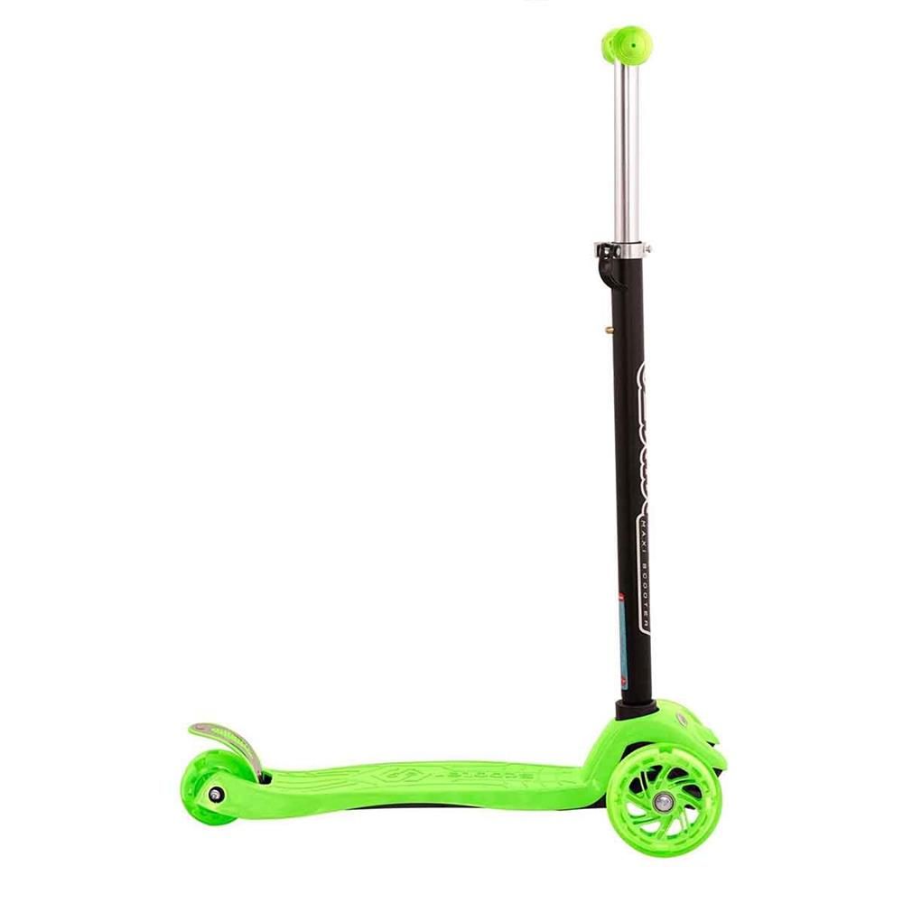  Shinaro Maxi Led Işıklı 3 Tekerlekli Yükseklik Ayarlı Yeşil Scooter