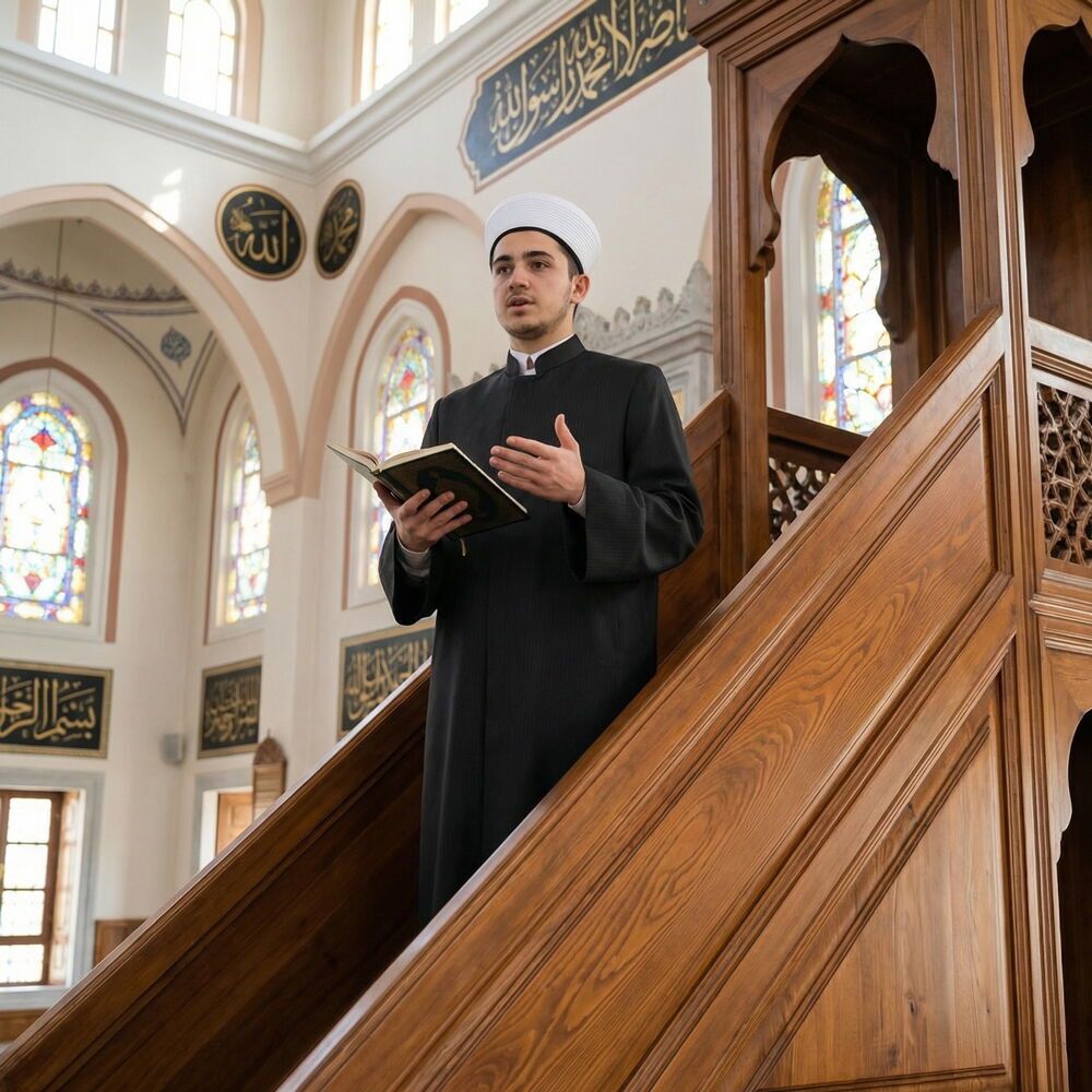  Bezzaz Namaz ve İmam Cübbesi Uzun Çizgili Siyah Enderun Model