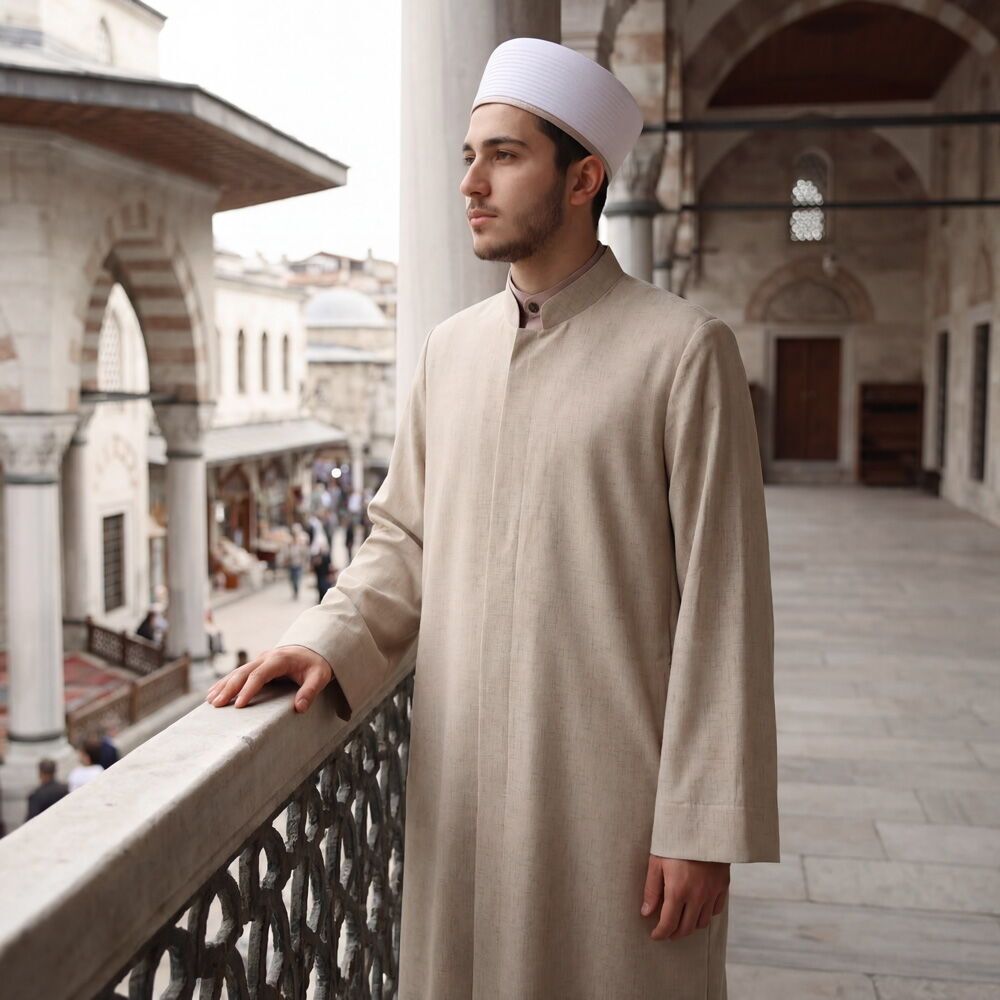  Dehlevi Keten İmam Cübbesi-Vizon