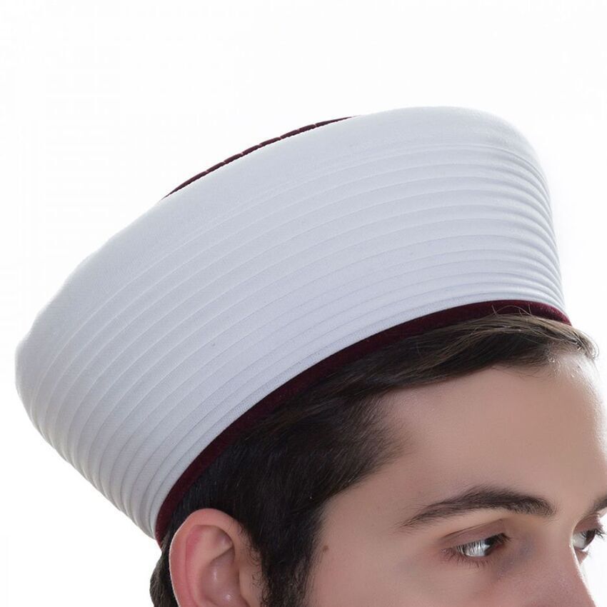 Endülüs  İmam Sarığı Bordo Renk-Keçe Üstü Cübbe Rengi Kumaş  174 gr