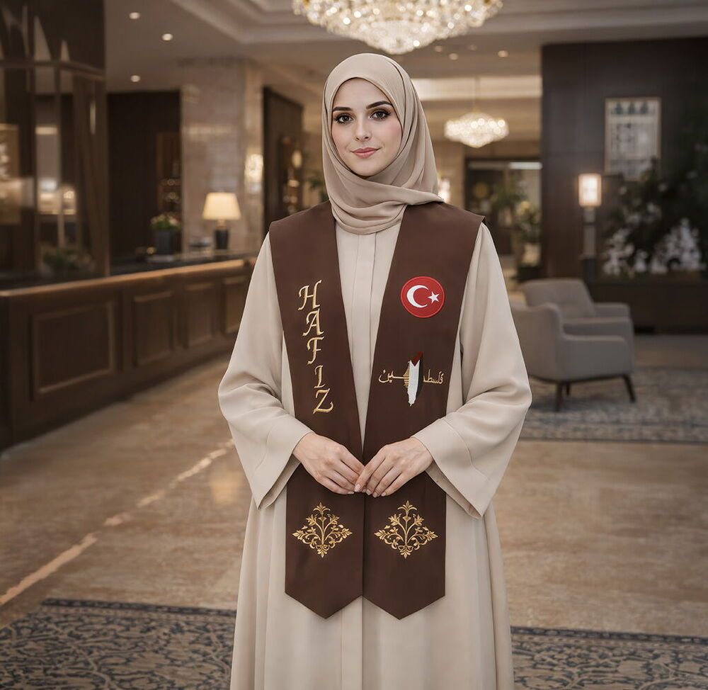  Hafızlık İcazet Merasim Bayan Zeynep Ferace Abaya Vizon Elbise