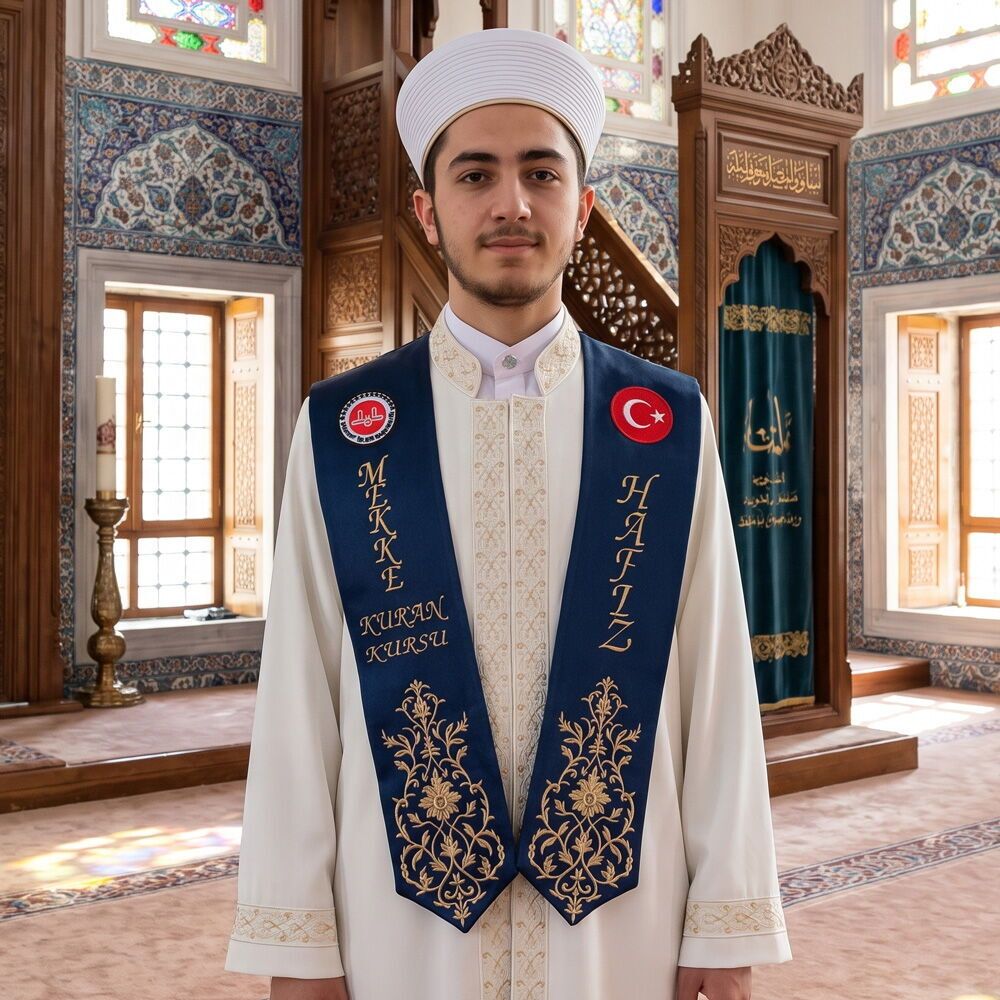  Hafızlık Erkek İcazet 4'lü Elbise Seti - Kırık Beyaz - Lacivert (Toplu Alımlar İçin Bizle İletişime Geçiniz!)