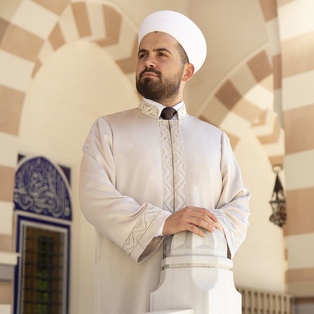  Lüks Kubbe İmam Cübbesi Vizon