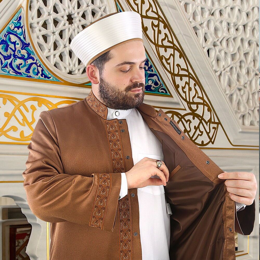  Lüks Muhacir İmam Cübbesi - Kahverengi