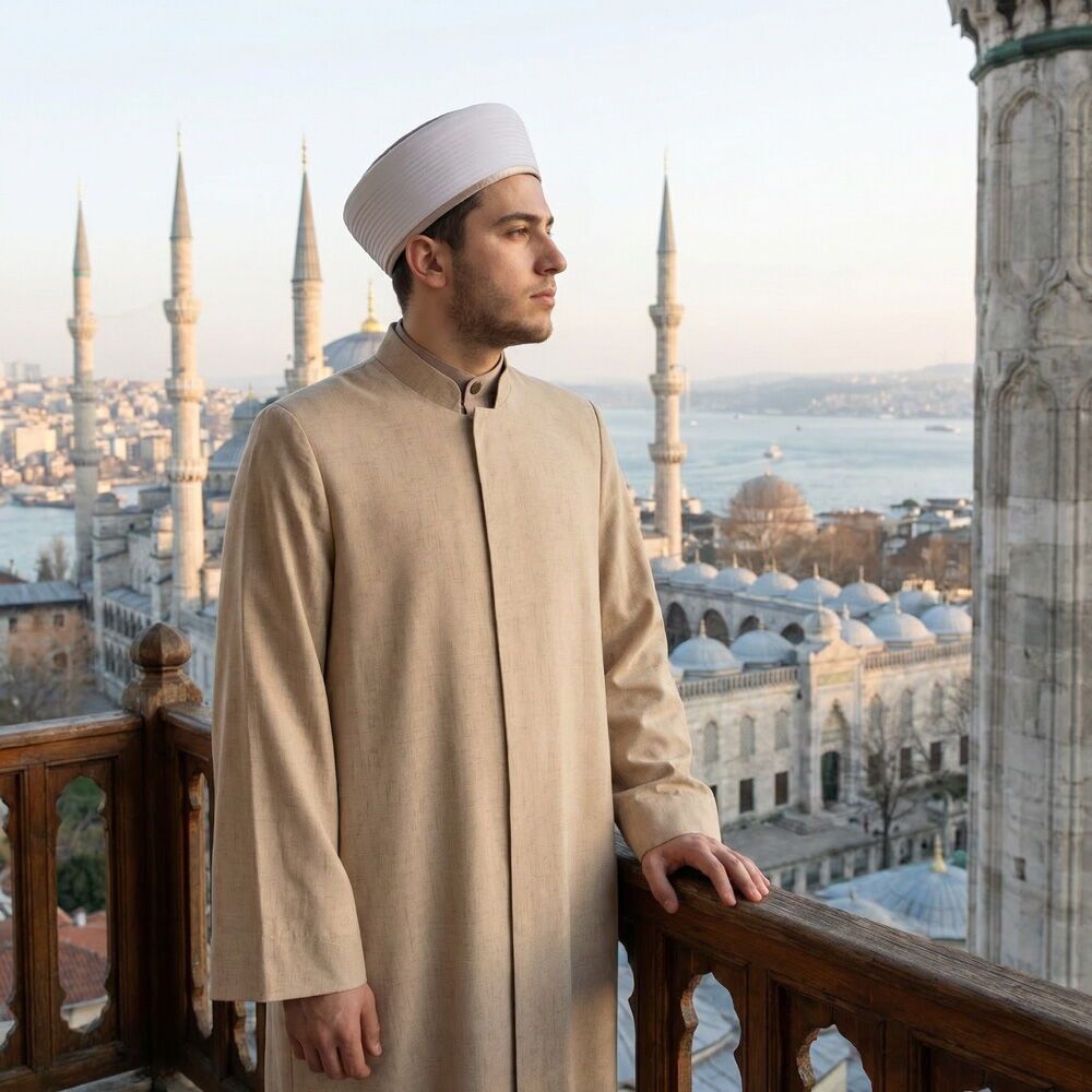  Mektum Keten İmam Cübbesi-Vizon