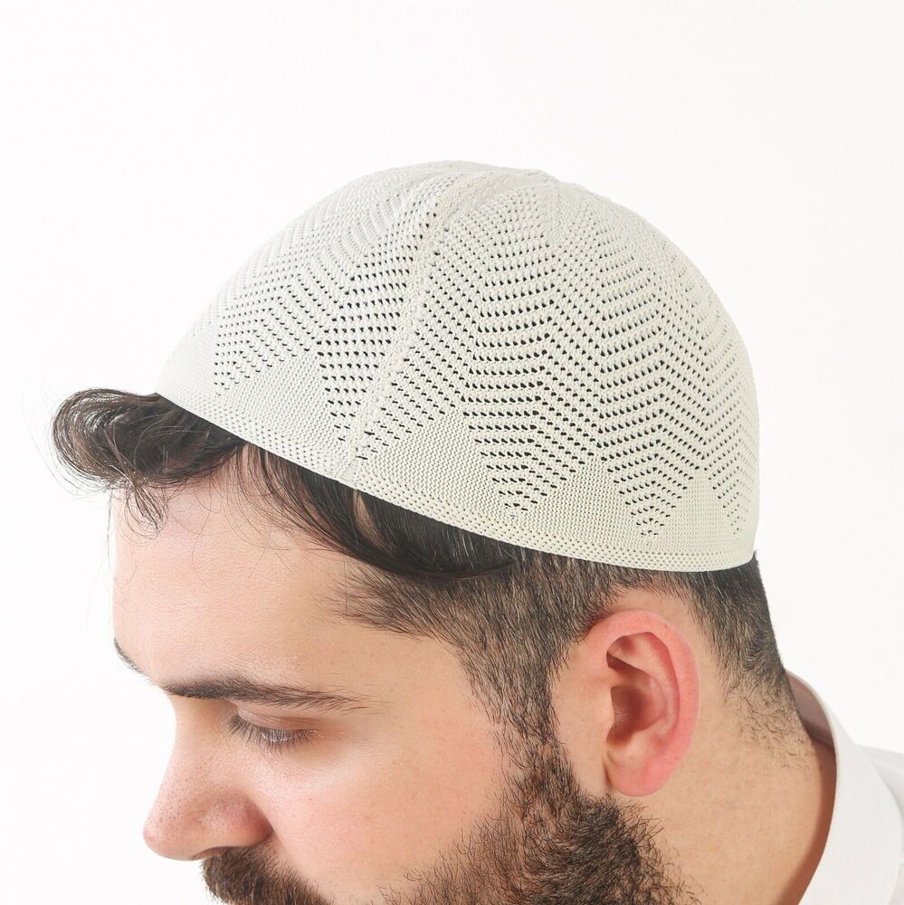  Nisa Örme Dantel Namaz Takkesi-Beyaz