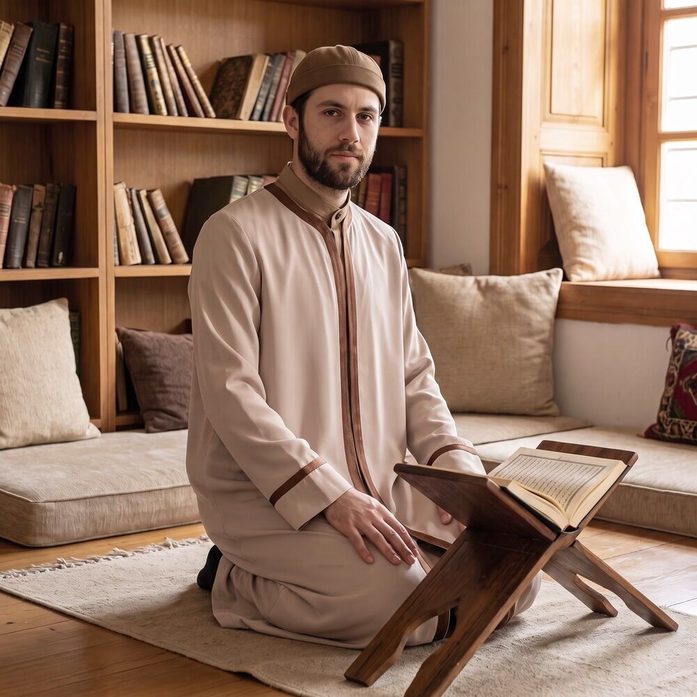  Sufi Namaz Cübbesi Vizon - Kahve Şeritli