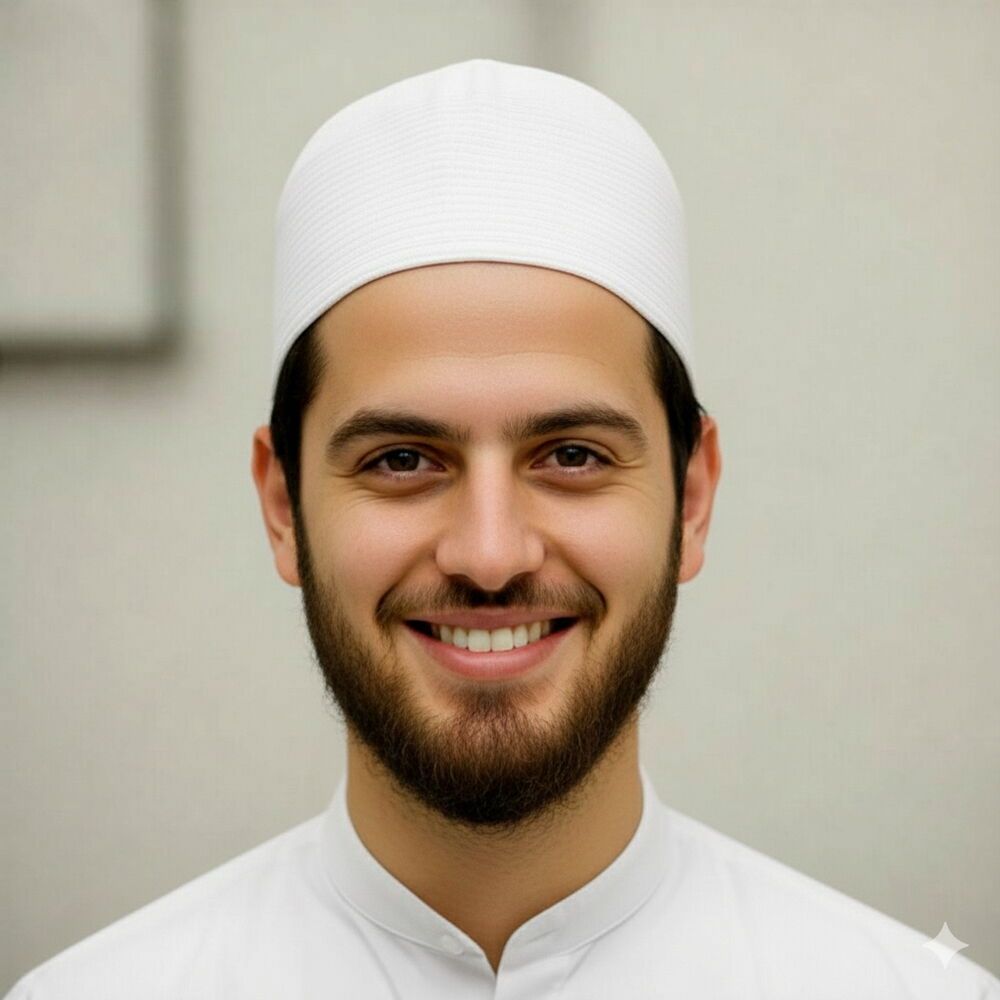  Suriye Şam Takkesi Kalın İnce Çizgili Beyaz Sarık Takkesi