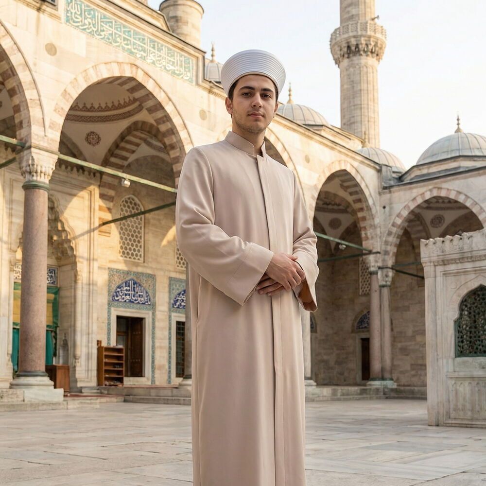  Yazlık Kuduri Namaz ve İmam Cübbesi Uzun Vizon Enderun Model