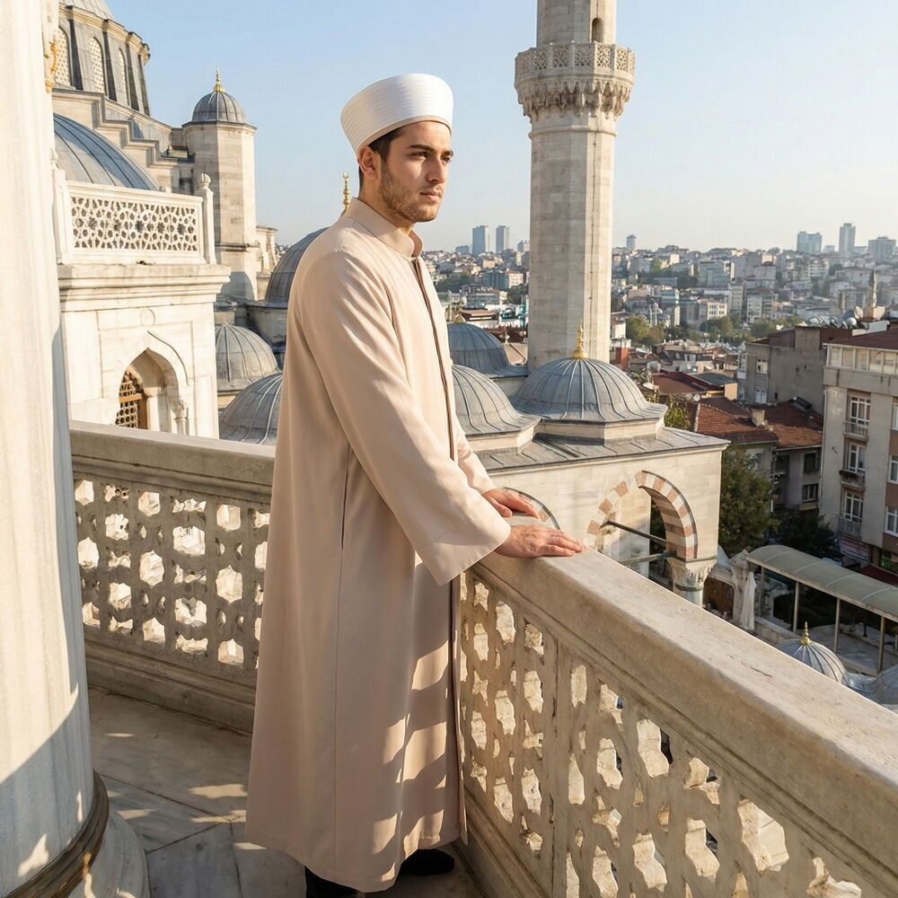  Yazlık Kuduri Namaz ve İmam Cübbesi Uzun Vizon Enderun Model