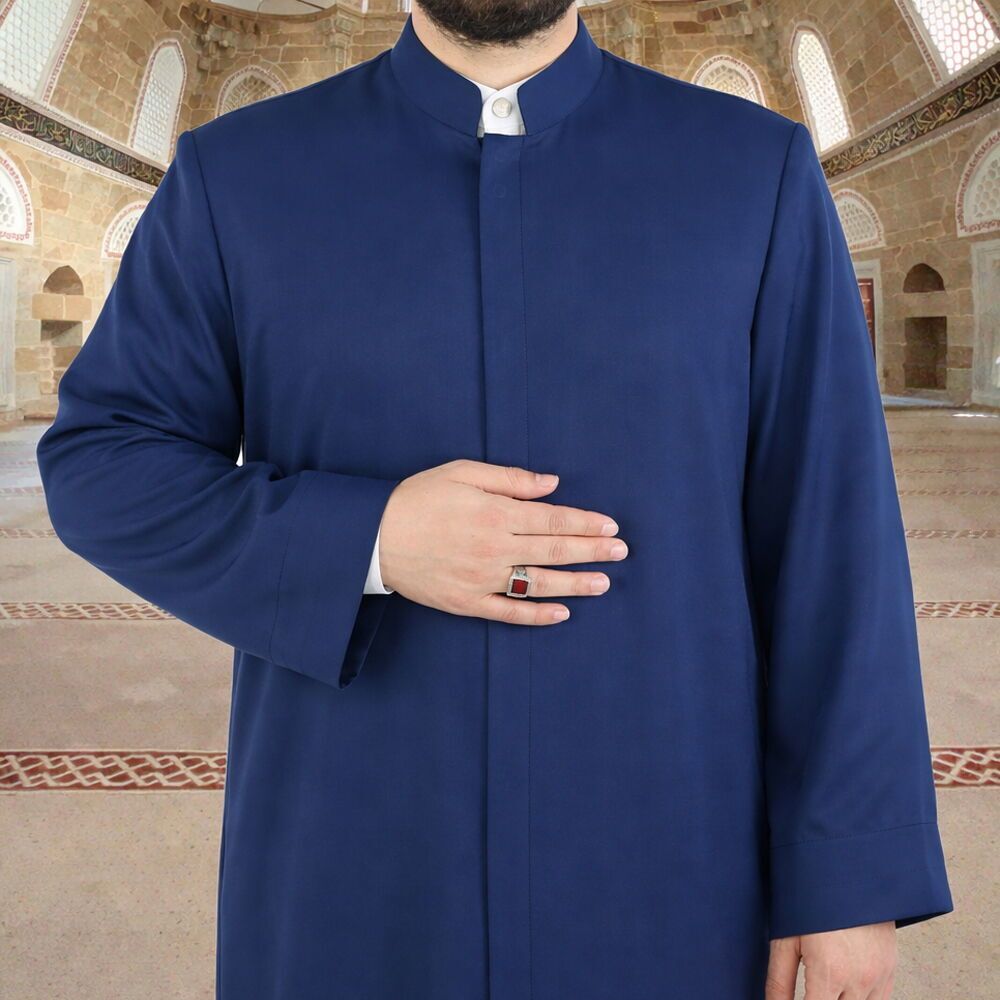  Yazlık Mansur Namaz ve İmam Cübbesi Uzun Lacivert Enderun Model