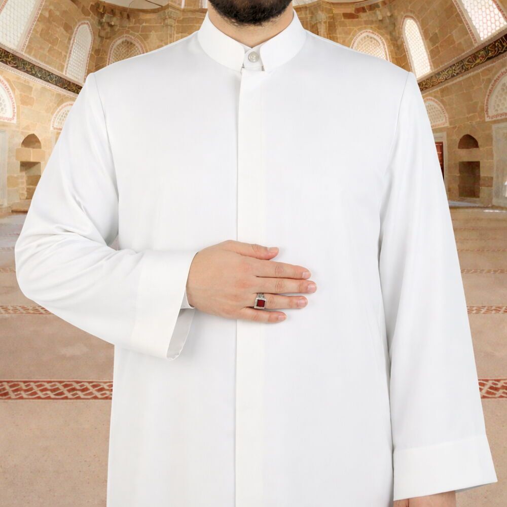  Yazlık Mecelle Namaz ve İmam Cübbesi Uzun Beyaz Enderun Model