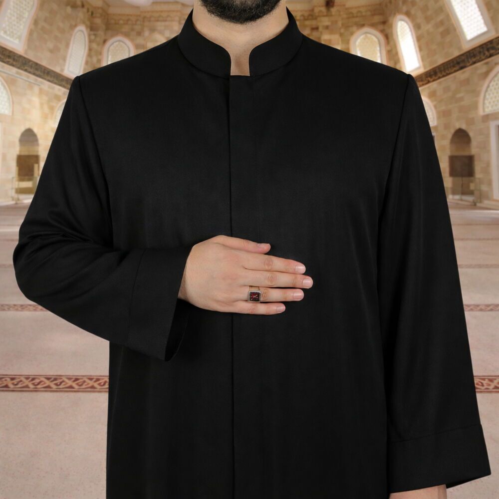  Yazlık Semmasi Namaz ve İmam Cübbesi Uzun Siyah Enderun Model