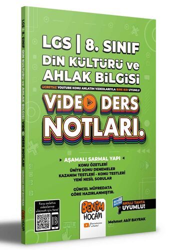 2022 LGS 8.Sınıf Din Kültürü ve Ahlak Bilgisi Video Ders Notları (Konu Anlatımı) Benim Hocam Yayınları