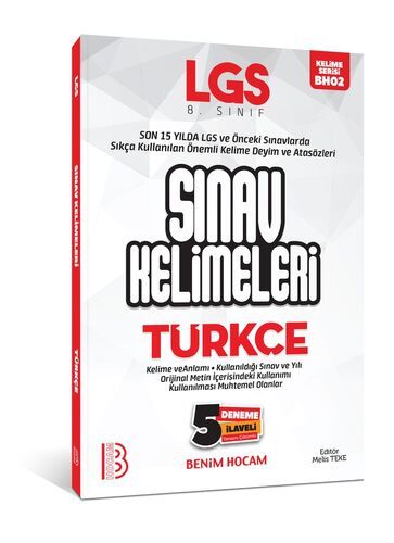 Benim Hocam Yayınları LGS Türkçe Sınav Kelimeleri 5 Deneme İlaveli