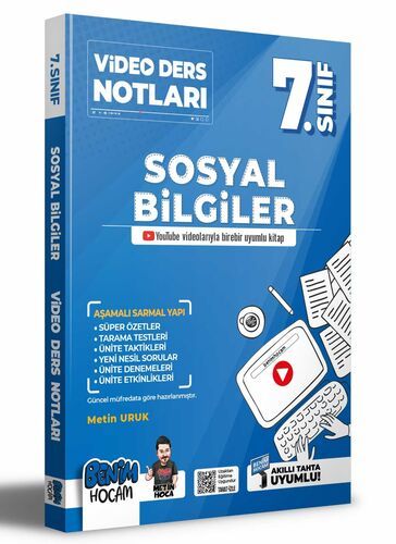 Benim Hocam Yayınları 2022 7.Sınıf Sosyal Bilgiler Video Ders Notları (Konu Anlatımı)