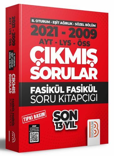 Benim Hocam Yayınları 2009-2021 YKS 2. Oturum Eşit Ağırlık - Sözel Bölüm Son 13 Yıl Tıpkı Basım Fasikül Fasikül Çıkmış Sorular