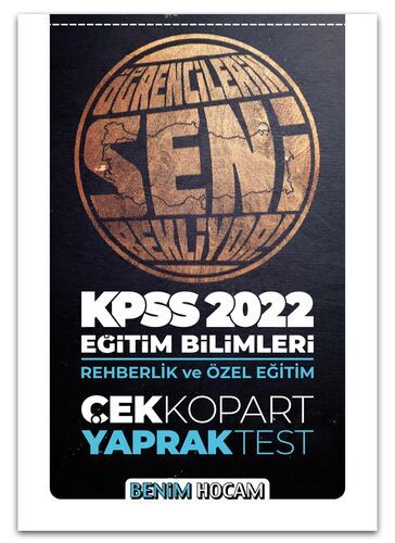 Benim Hocam Yayınları 2022 KPSS Eğitim Bilimleri Rehberlik ve Özel Eğitim Çek Kopar Yaprak Test