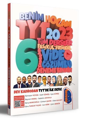 Benim Hocam Yayınları 2023 TYT Tüm Dersler Tamamı Video Çözümlü 6 Fasikül Deneme Sınavı