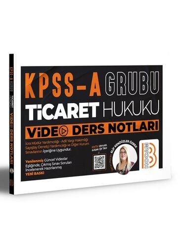 Benim Hocam Yayınları KPSS A Grubu Ticaret Hukuku Video Ders Notları