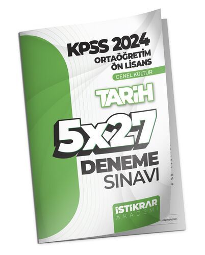 İstikrar Akademi KPSS 2024 Ortaöğretim-Ön Lisans Genel Kültür Tarih 5x27 Deneme Sınavı