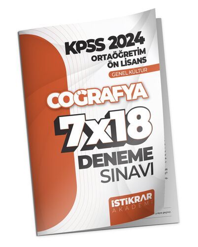 İstikrar Akademi KPSS 2024 Ortaöğretim-Ön Lisans Genel Kültür Coğrafya 7x18 Deneme Sınavı