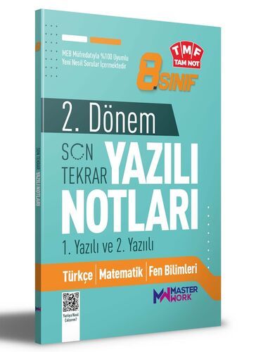 Master Work Yayınları 8.Sınıf 2.Dönem 1. VE 2. Yazılı Notları