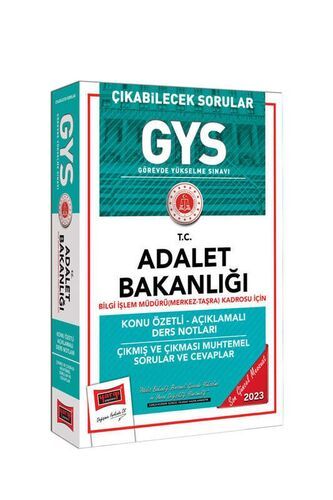 Yargı Yayınları 2023 Adalet Bakanlığı GYS Çıkabilecek Sorular Bilgi İşlem Müdürü (Merkez-Taşra) Kadrosu İçin Konu Özetli Ders No