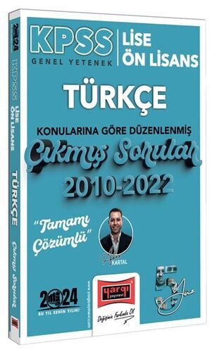 Yargı Yayınları 2024 KPSS Lise Ön Lisans Türkçe Konularına Göre Düzenlenmiş 2010-2022 Tamamı Çözümlü Çıkmış Sorular