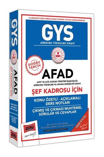 Yargı Yayınları GYS AFAD Şef Kadrosu İçin Konu Özetli Çıkmış ve Çıkması Muhtemel Sorular