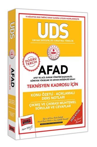 Yargı Yayınları UDS AFAD Teknisyen Kadrosu İçin Konu Özetli Çıkmış ve Çıkması Muhtemel Sorular