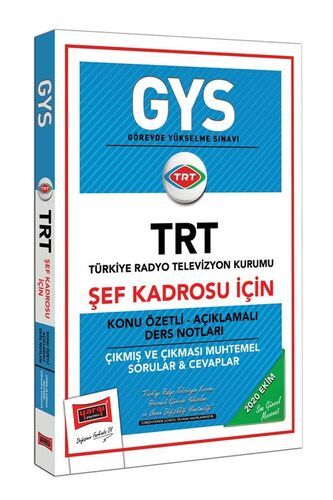 Yargı Yayınları GYS TRT Şef Kadrosu İçin Konu Özetli Çıkmış ve Çıkması Muhtemel Sorular