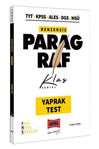 Yargı Yayınları TYT KPSS ALES DGS MSÜ Benzersiz Paragraf Yaprak Test Klas Serisi