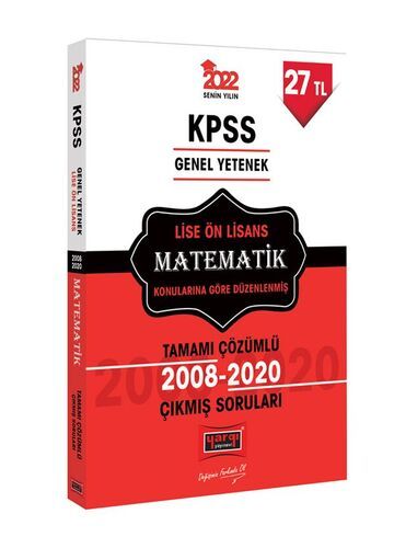 Yargı Yayınları 2022 KPSS GY Lise Ön Lisans Matematik Tamamı Çözümlü Çıkmış Sorular